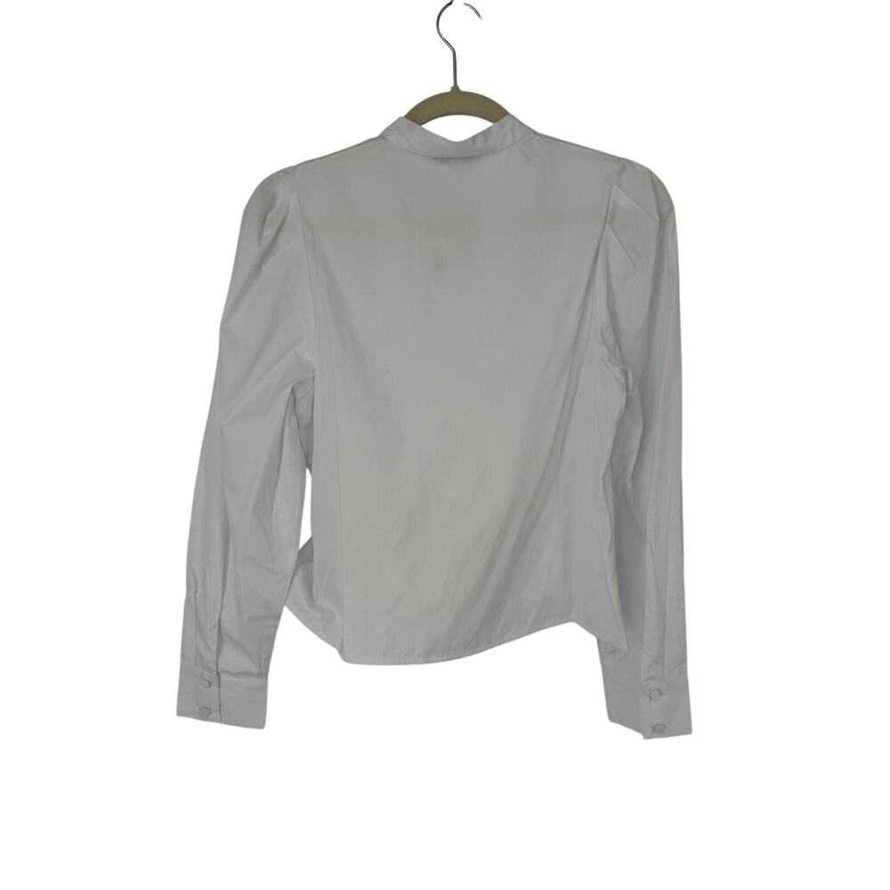Madewell Puff-Sleeve Button-Up Shirt White Cotton Blouse XS NWT - Picture 4 of 10